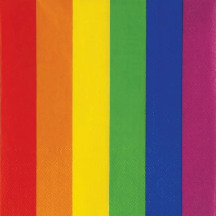 Rainbow Striped Large Napkins / Serviettes (Pack Of 16)