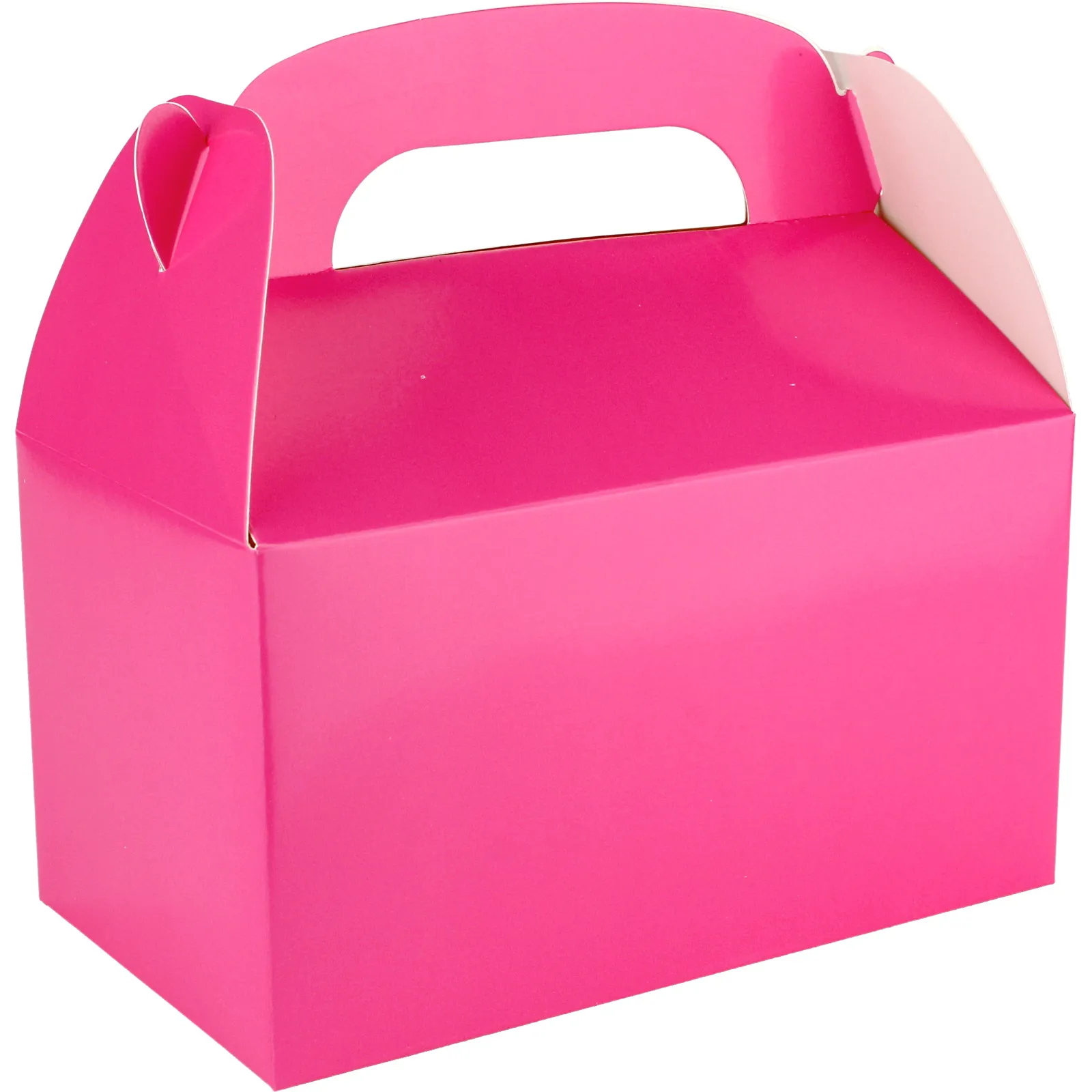 Pack of 6 Hot Pink Lolly/Treat Boxes with Handle.