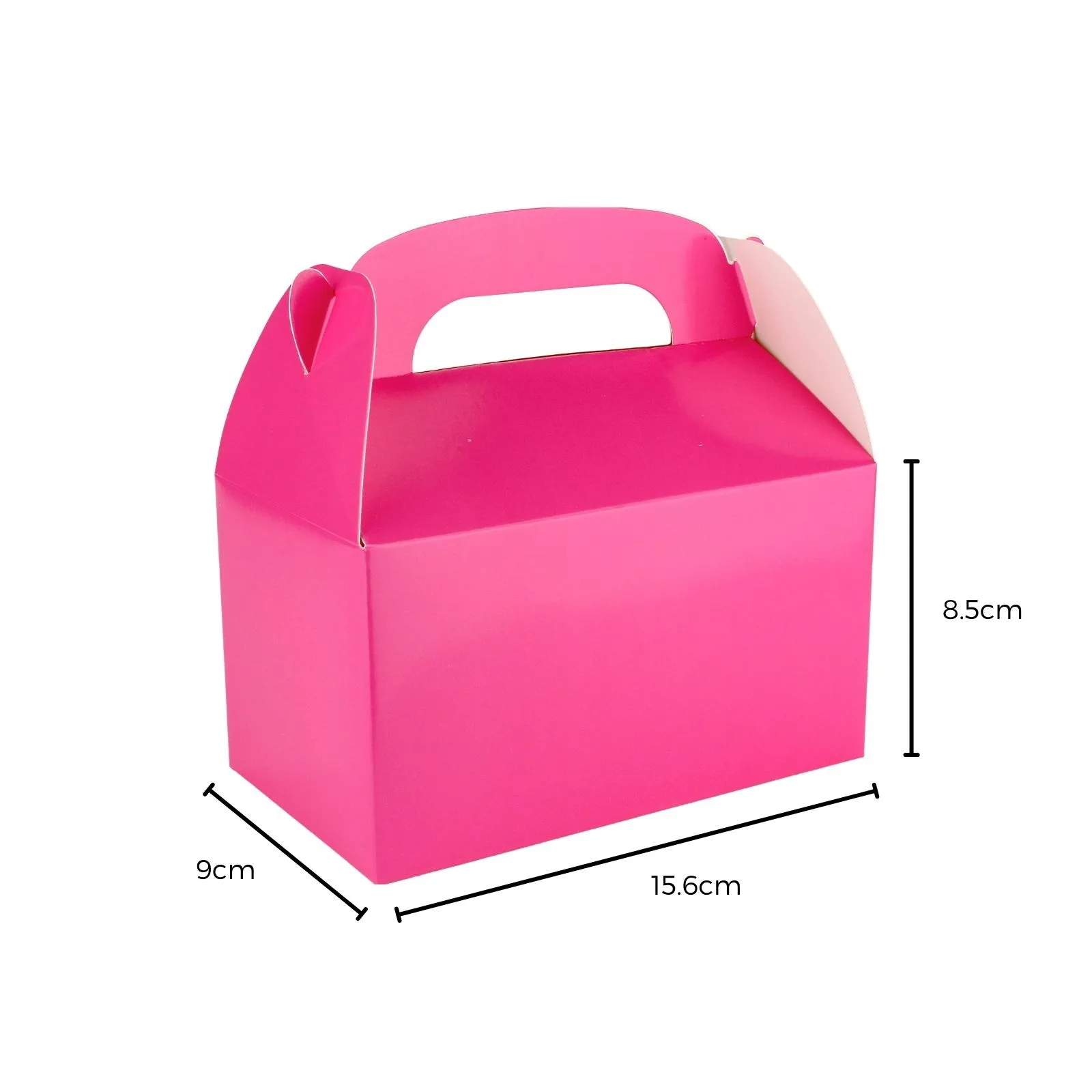 Pack of 6 Hot Pink Lolly/Treat Boxes with Handle.