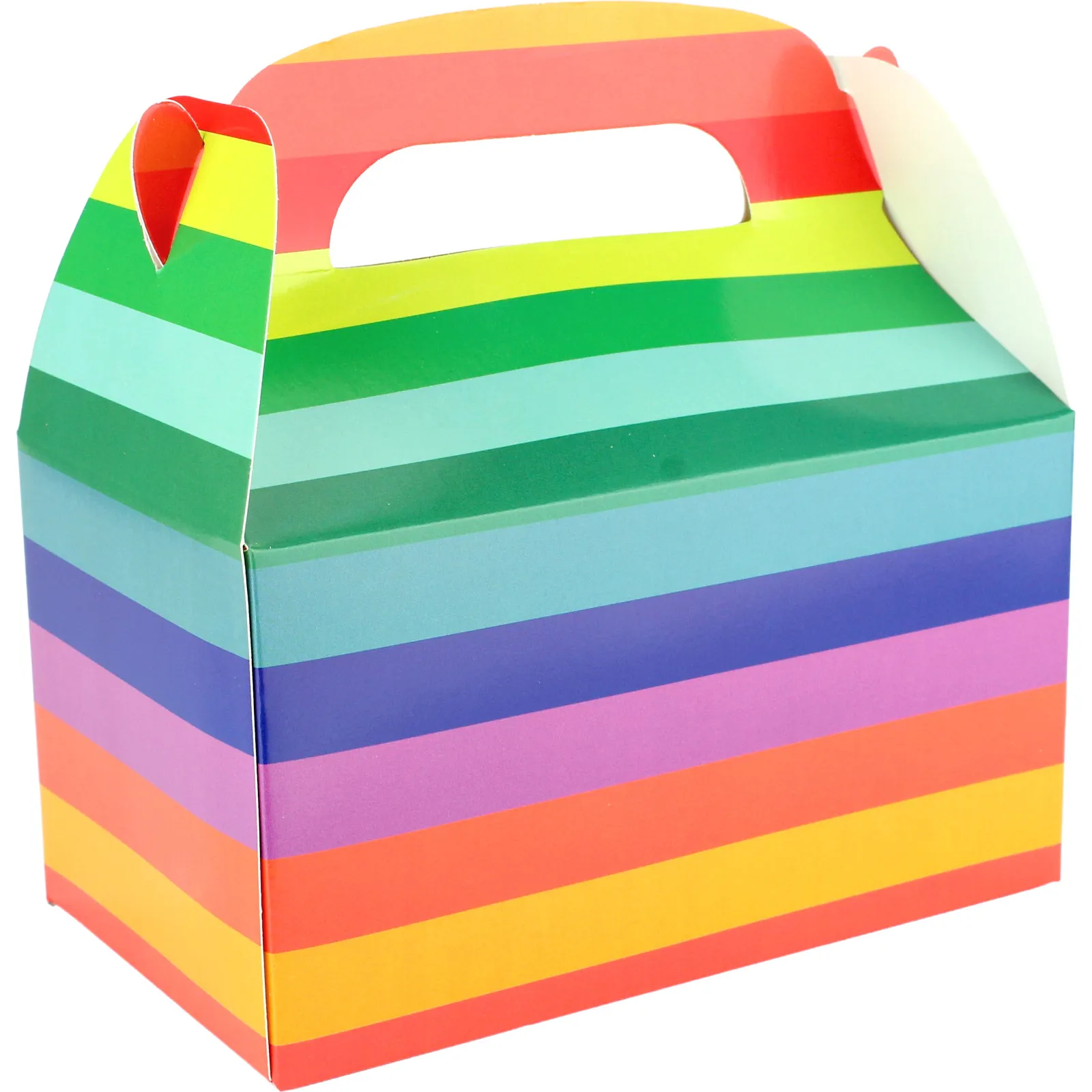 Pack of 6 Rainbow Lolly/Treat Boxes with Handle.