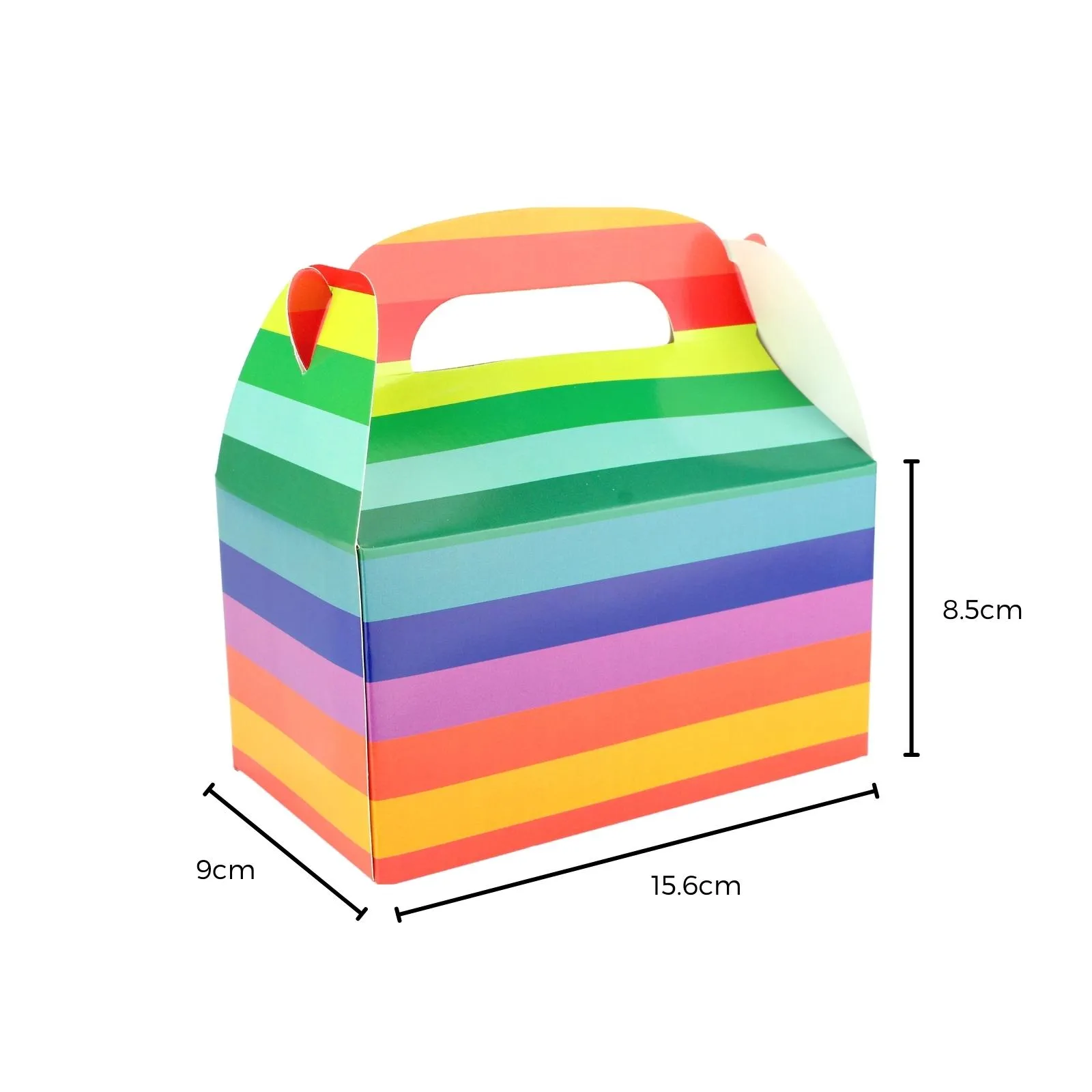 Pack of 6 Rainbow Lolly/Treat Boxes with Handle.