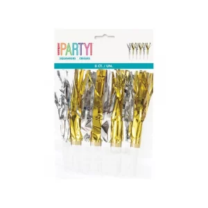 8 FRINGED SQUAWKERS - GOLD & SILVER