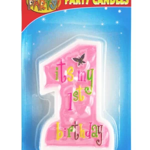 1st Birthday Jumbo Candle - Pink