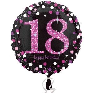 Standard Holographic Pink Celebration 18th Foil Balloon