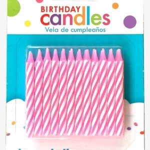 Candy Stripe Pink Candles