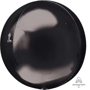 Metallic Black 15" Orbz Foil Balloon