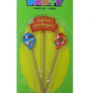 Happy Birthday Pick Candle (3 Pieces) Pk 1