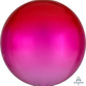 Red and Pink Ombré 15" Orbz Foil Balloon