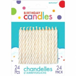 Candy Stripe White Candles