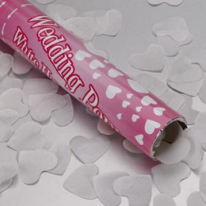 White Hearts Wedding Confetti Popper