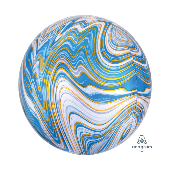 Orbz Marble Blue Helium Balloon