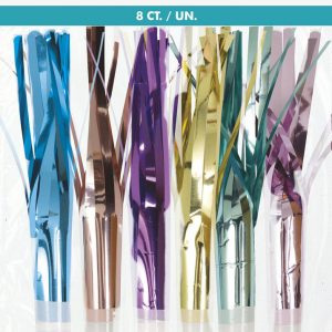 8 FOIL FRINGED SQUAWKERS - ASSORTED PASTEL COLOURS