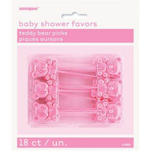 Baby Shower Favours Pink Teddy Picks (Pack of 18)