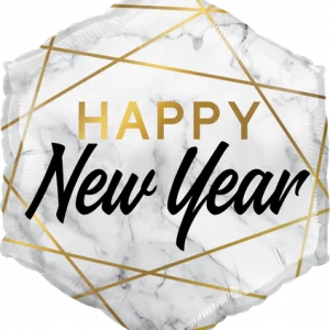 HEXAGON FOIL NEW YEAR MARBLE RECTANGLES