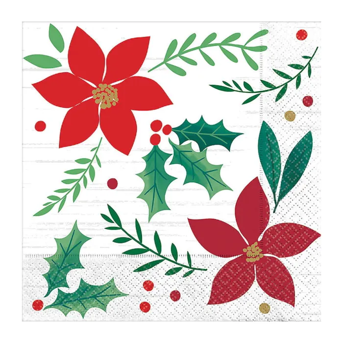 CHRISTMAS WISHES MERRY CHRISTMAS BEVERAGE NAPKINS