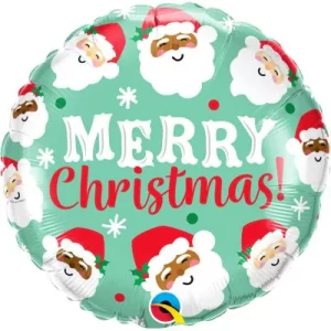 HoHoHo Merry Christmas Santas 18” Standard Helium Foil Balloon - Christmas