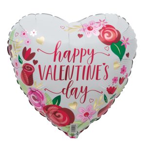 Valentine's Day Floral Design 18" Foil Balloon