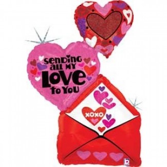 SENDING MY LOVE TO YOU Envelope-Shaped 41" Foil Balloon