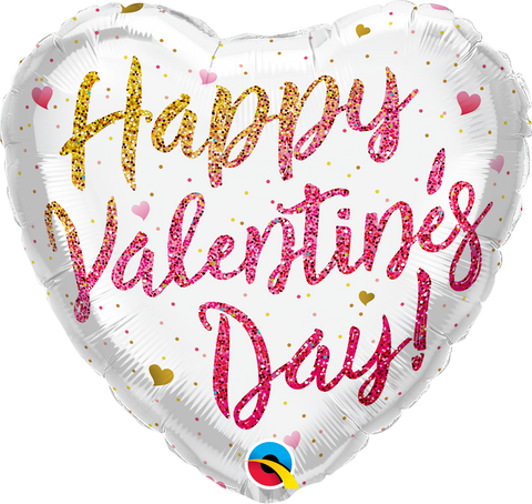 HAPPY VALENTINE'S DAY White 18" Heart Foil Balloon