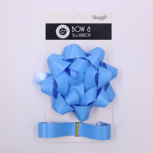 12.5cm Bow & 2M Ribbon Blue