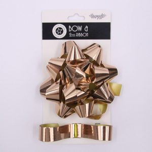 12.5cm Bow & 2M Ribbon Rose Gold