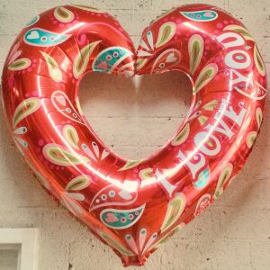 Red "I Love You" Heart Shaped Hollow Balloon