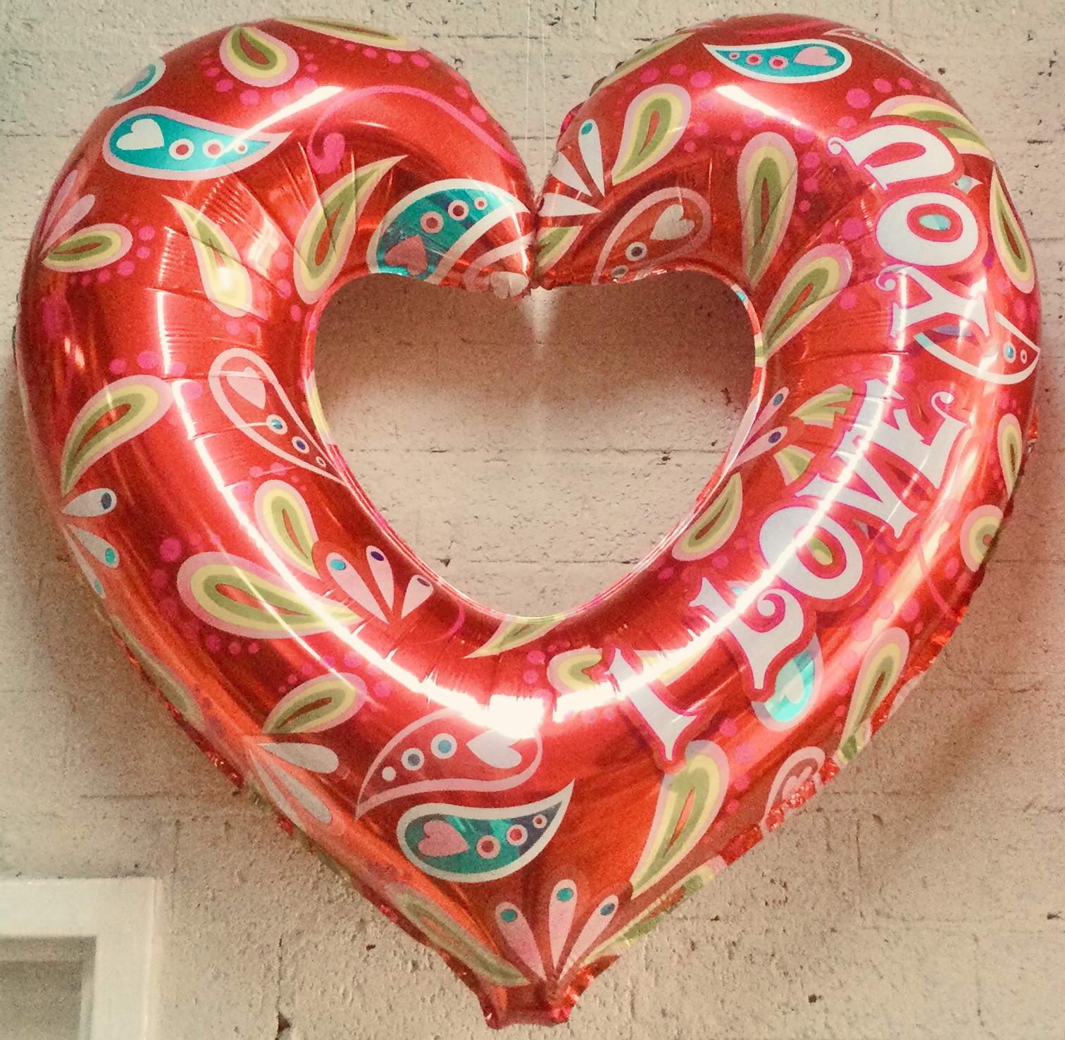 Red "I Love You" Heart Shaped Hollow Balloon