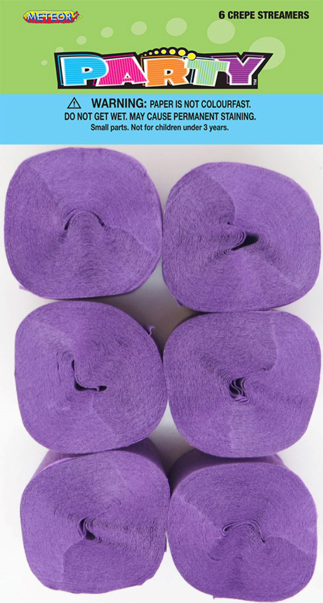 Lavender Crepe Streamers (Pack Of 6)