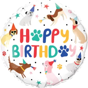 JUNIOR HAPPY BIRTHDAY PUPPIES ROUND FOIL BALLOON