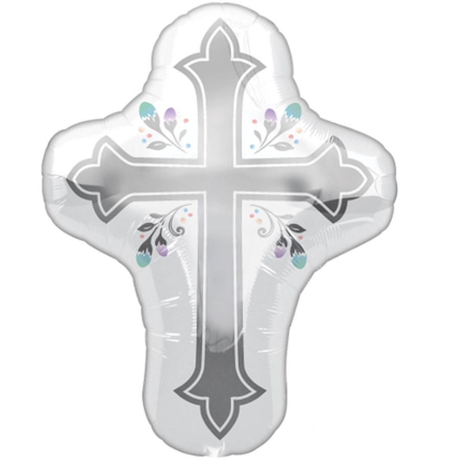 SuperShape Holy Day Cross Foil Balloon