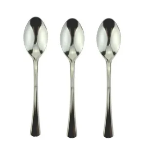 Silver Look Plastic Teaspoons (Pack of 18)