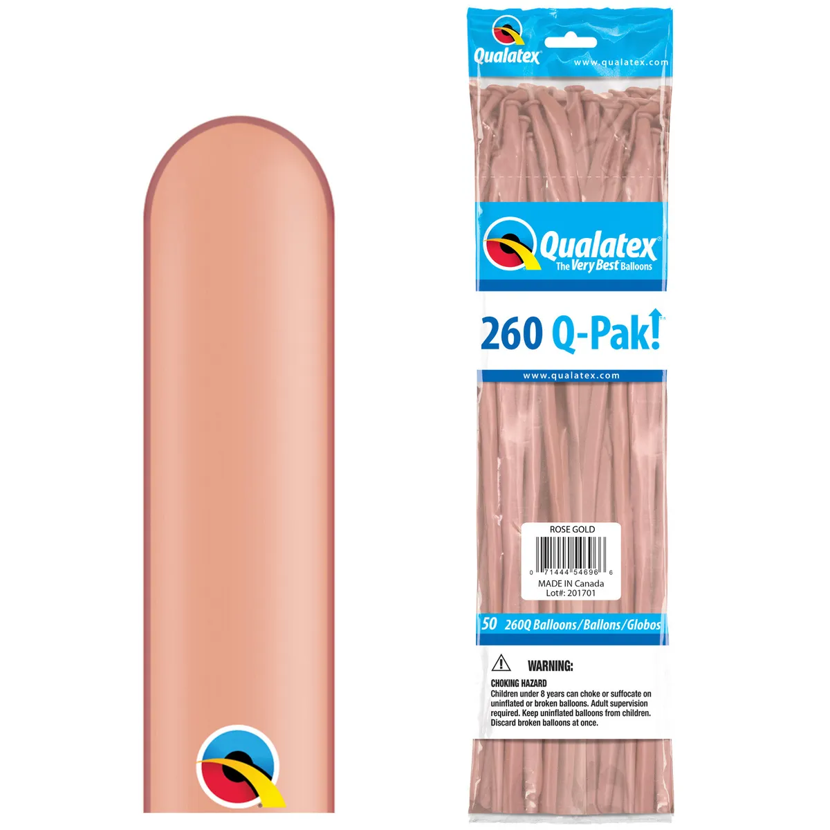 260Q Q-Pak Rose Gold Qualatex Plain Latex - Pack of 50