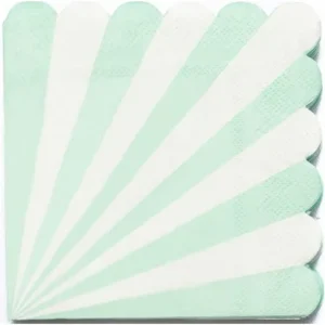 Pastel Mint and White Candy Stripe Large Paper Napkins / Serviettes (Pack of 16)
