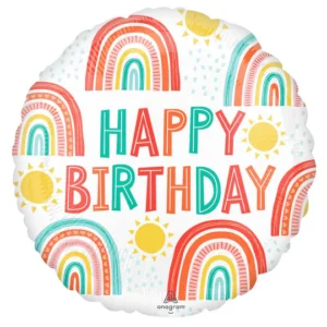 RETRO RAINBOW BIRTHDAY 17 inch