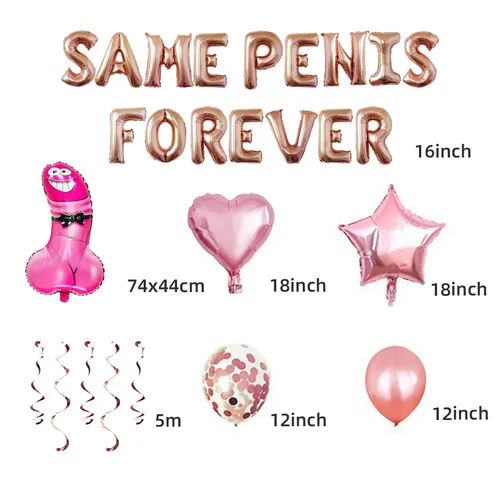 Same Penis Forever Foil Balloon Set (Pack of 64) - Image 3