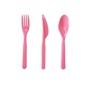 REUSABLE BRIGHT PINK CUTLERY (PACK OF 18)