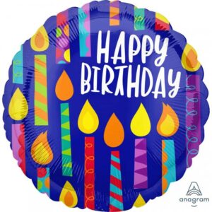 Happy Birthday Happy Candles Foil Balloon 45cm Each