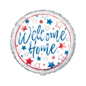 Welcome Home Foil Balloon 45cm Red, White, Blue