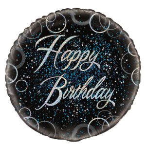 Glitz Blue Happy Birthday Foil Balloon 45cm