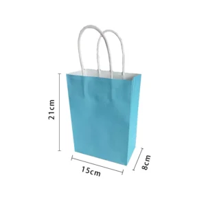 Blue Kraft Paper Gift Bags 21cm (Pack of 4)