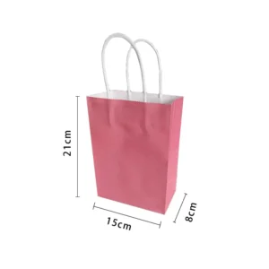 Pink Kraft Paper Gift Bags 21cm (Pack of 4)