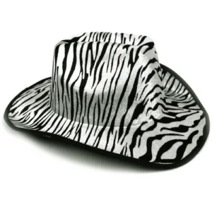 Zebra Print Velour Cowboy Hat
