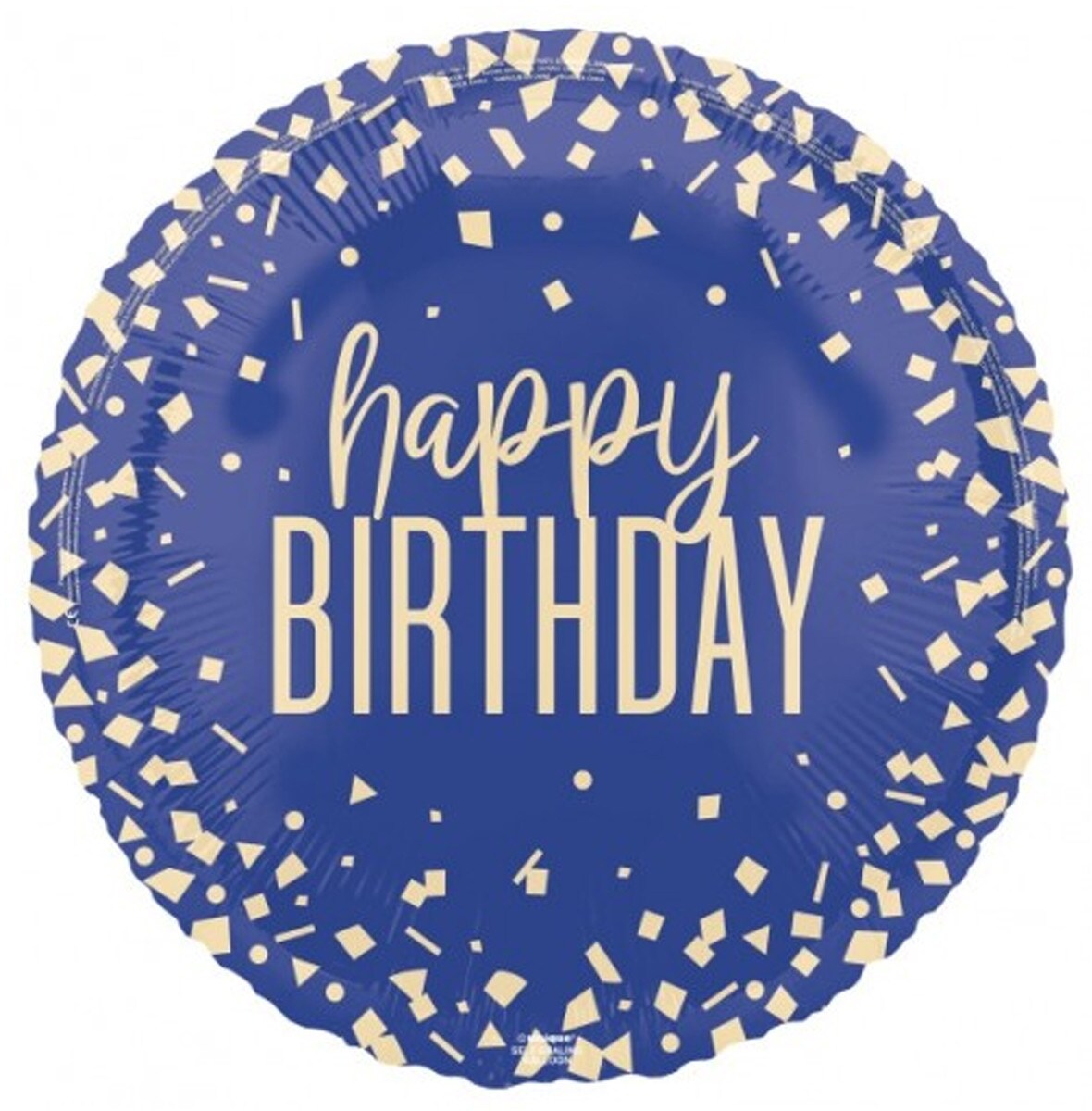 Birthday Navy & Gold Confetti Foil Balloon 18 inch