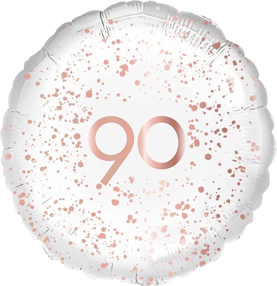 90th RoseGold Foil Balloon 45Cm