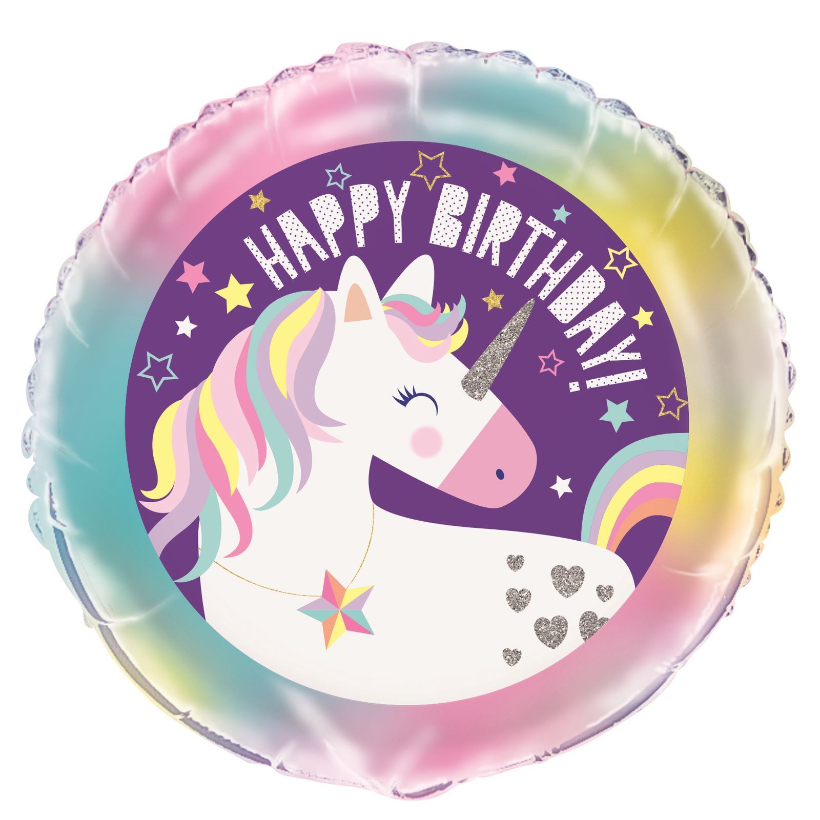 Unicorn Party Happy Birthday Foil Balloons 45cm