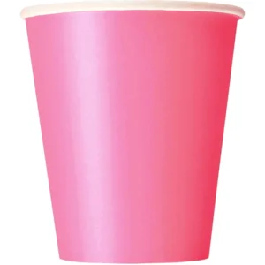 Hot Pink Paper Cups 9OZ (Pack of 12)