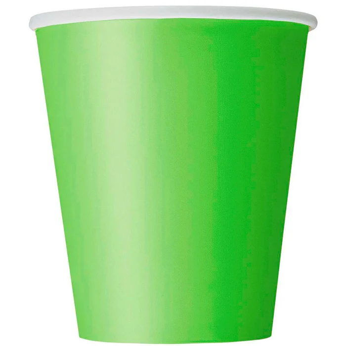 Light Green Paper Cups 9OZ (Pack of 12)