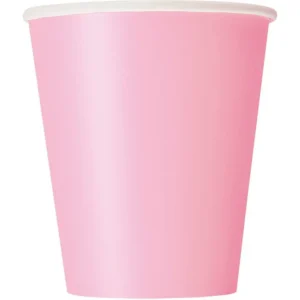 Lovely Pink Paper Cups 9OZ (Pack of 12)