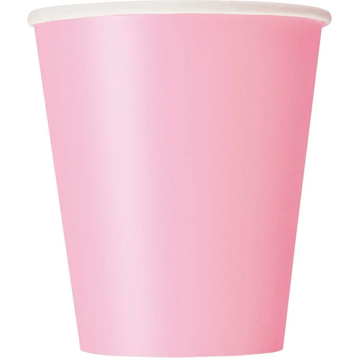 Lovely Pink Paper Cups 9OZ (Pack of 12)