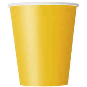 Yellow Paper Cups 9Oz (Pack of 12)